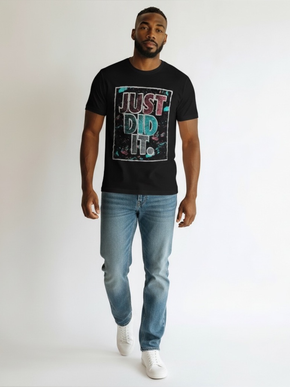 Bailey Apparel Vibes Men's "Just Did It" Graphic Colorful T-Shirt